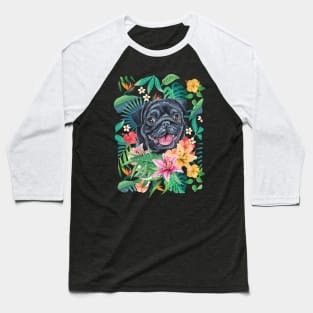 Tropical Pug 7 Baseball T-Shirt